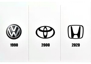 汽车标志演变史大众丰田本田LOGO近三十年变化图解