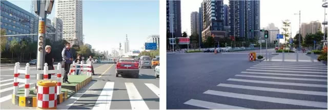 图1 路口过街安全岛设置示例