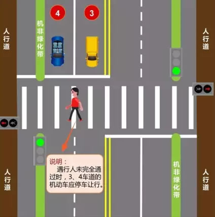 有信号灯控制的路段“斑马线”