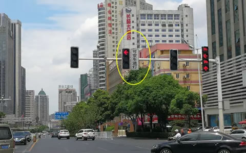 看到分道序号时，先观察前方可变车道灯指示的通行方向