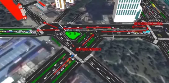 建华道西侧来车，要驶入机场路和翔云道的