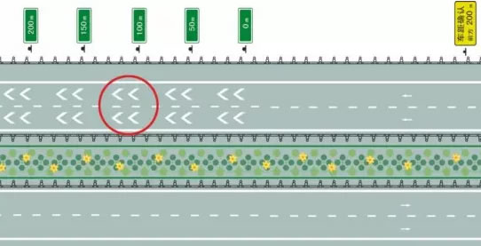 白色折线车距确认线
