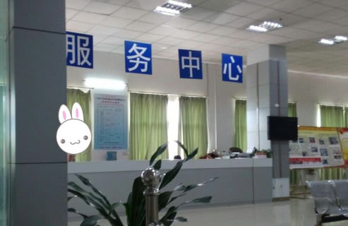 二楼办事大厅的服务中心窗口进行费用缴纳