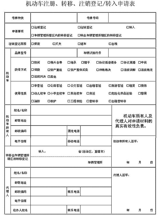 机动车登记注册