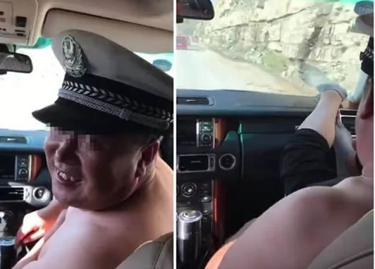 神木男子酒后头戴交警大檐帽胡言乱语！