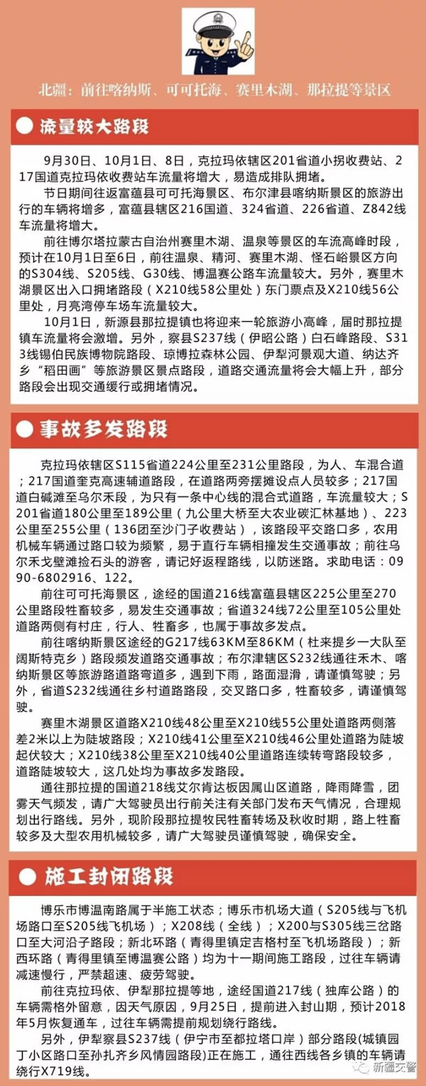 长假自驾新疆的朋友必看！