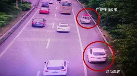 城市快速道路支队民警开启绿色通道 断指工人及时送医