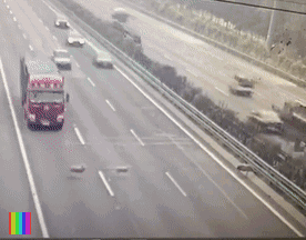 近日，一段高速追尾视频在网上疯传！