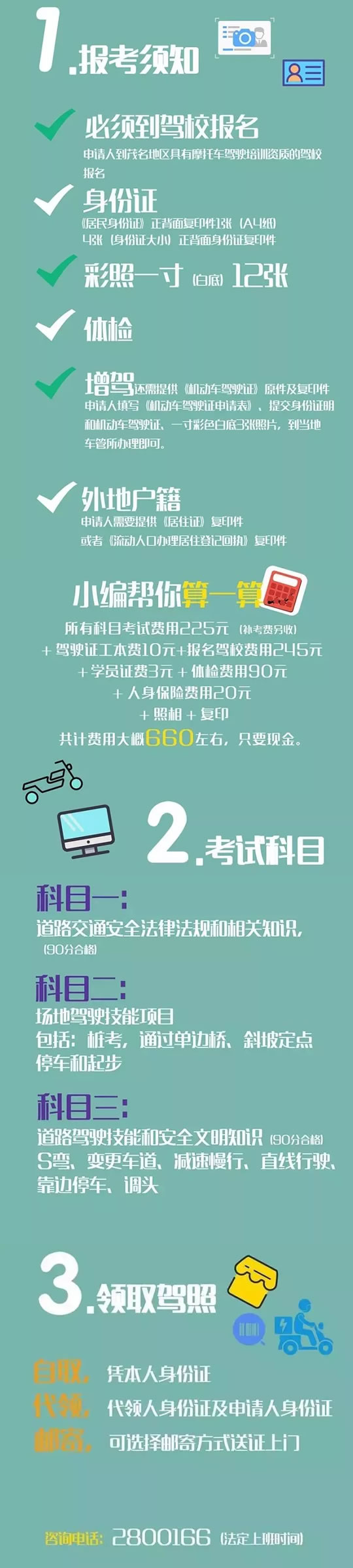 茂名电动车免费上牌、摩托车考证流程攻略