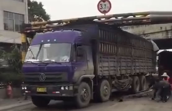 大妈靠3.7米限高“强抢”大货车，一年省下好几百块！