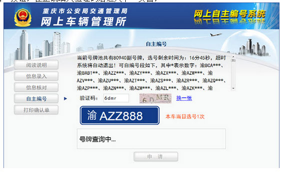 重庆网上车管所选号指南图七