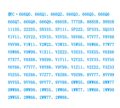温州小型客车特殊号牌第22期于12月15日开拍（附车牌列表）