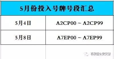 石家庄市车管所5月8日已投放冀A7EP00至A7EP99新车牌号段